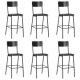 Bar Chairs 6 pcs Solid Plywood Steel