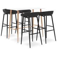 5 Piece Bar Set Black and...