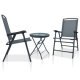 3 Piece Bistro Set Taupe Steel