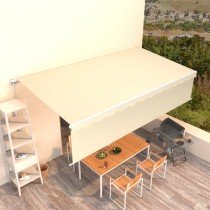 Manual Retractable Awning with Blind 4.5x3m Orange&Brown