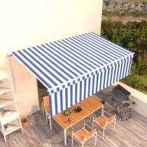 Manual Retractable Awning with Blind 4.5x3m Orange&Brown