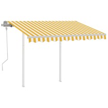 Manual Retractable Awning with Posts 4x3.5 m Orange and Brown