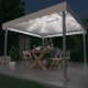 Pavillon mit LED-Lichterkette 300x300 cm Cremeweiß Aluminium