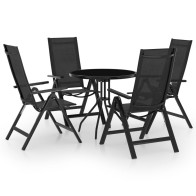 5 Piece Bistro Set Black...