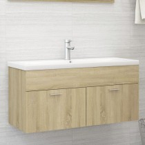 Sink Cabinet with Built-in Basin High Gloss White Engineered Wood