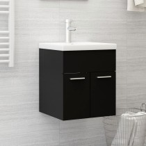 Sink Cabinet with Built-in Basin High Gloss White Engineered Wood