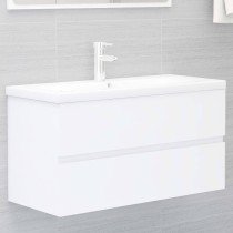 Sink Cabinet with Built-in Basin Brown Oak Engineered Wood