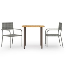 5 Piece Garden Dining Set Poly Rattan Anthracite