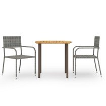 5-tlg. Garten-Essgruppe Poly Rattan Anthrazit