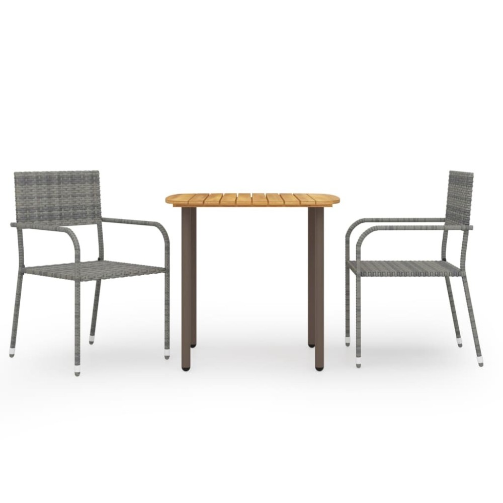 5 Piece Garden Dining Set Poly Rattan Anthracite