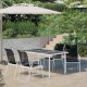 7 Piece Outdoor Dining Set Steel Black
