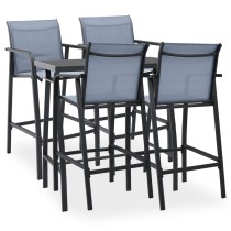 7 Piece Garden Bar Set Black