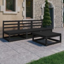 4 Piece Garden Lounge Set Honey Brown Solid Pinewood