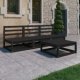 4-tlg. Garten-Lounge-Set Grau Massivholz Kiefer