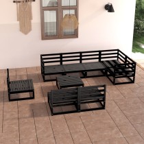 9 Piece Garden Lounge Set Honey Brown Solid Pinewood