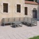 7 Piece Garden Lounge Set Honey Brown Solid Pinewood