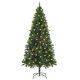 Artificial Pre-lit Christmas Tree with Pine Cones Green 150 cm