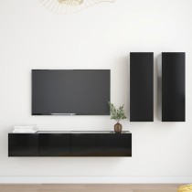 4 Piece TV Cabinet Set Grey Engineered Wood