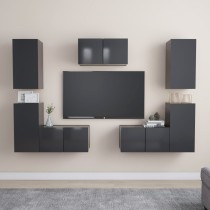 7 Piece TV Cabinet Set Grey...