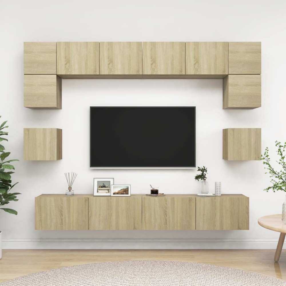 8-tlg. TV-Schrank-Set Weiß Holzwerkstoff