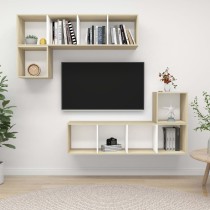 4 Piece TV Cabinet Set Grey...