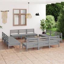 13 Piece Garden Lounge Set Solid Pinewood