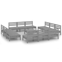 13 Piece Garden Lounge Set Solid Pinewood