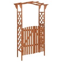 Pergola mit Tor 116x40x204 cm Grau Massivholz Tanne