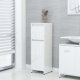 Bathroom Cabinet High Gloss Grey 30x30x95 cm Engineered Wood