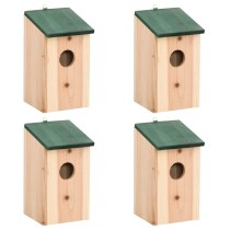 Bird Houses 4 pcs Wood 12x12x22 cm