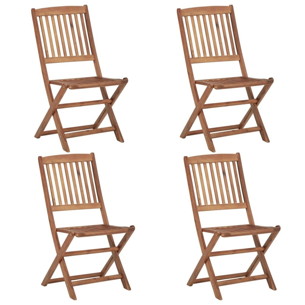Folding Outdoor Chairs 8 pcs Solid Acacia Wood