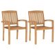 Stacking Garden Chairs 6 pcs Solid Teak Wood