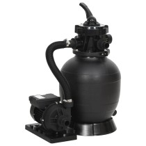 Pool Sand Filter with 6-Way Valve Black