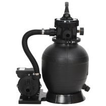 Pool Sand Filter with 6-Way Valve Black