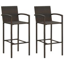 Bar Stools 4 pcs Grey Poly Rattan