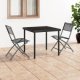 Folding Outdoor Chairs 4 pcs Black Steel and Textilene