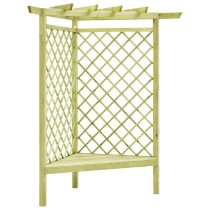 Corner Pergola with Seat 130x130x197 cm Impregnated Pinewood