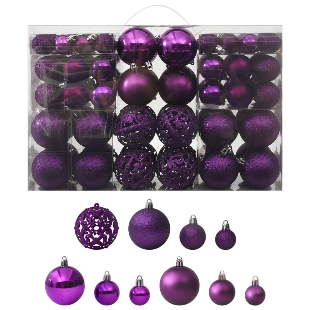 100-tlg. Weihnachtskugel-Set Schwarz