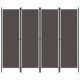 6-tlg. Raumteiler Schwarz 300x180 cm