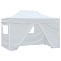 Foldable Party Tent with 4 Sidewalls 3x4.5 m White