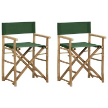 Folding Director's Chair 2 pcs Bamboo and Canvas