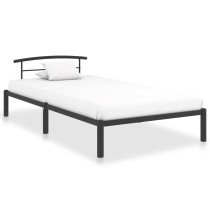 Bed Frame Grey Metal 100x200 cm