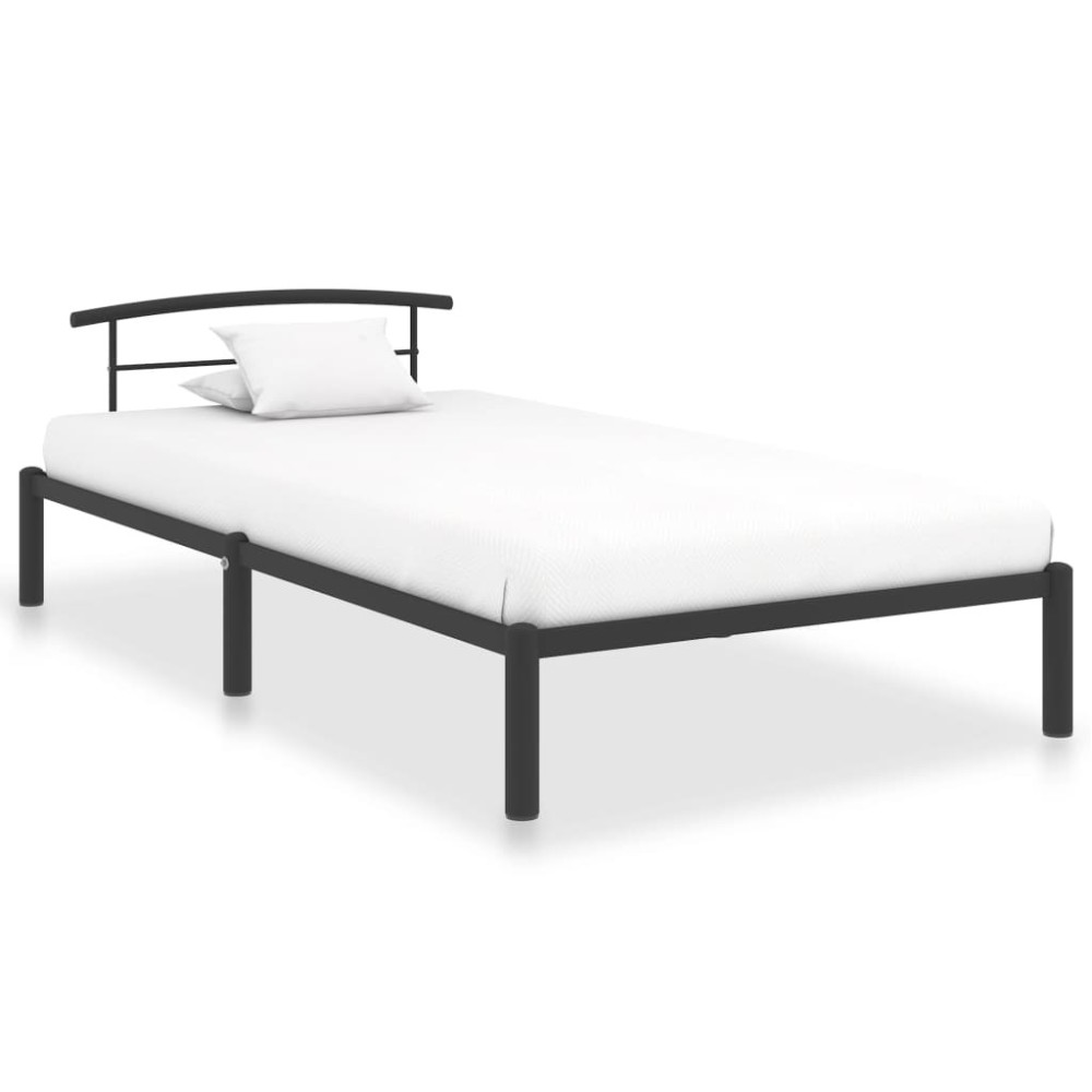 Bed Frame Grey Metal 100x200 cm