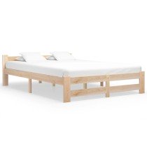 Bed Frame Dark Brown Solid Pine Wood 200x200 cm