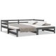 Pull-out Day Bed Black Solid Pinewood 2x