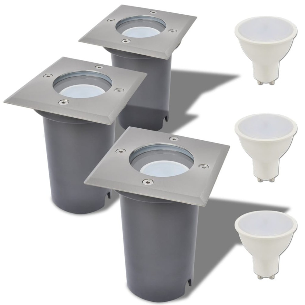 Outdoor LED Ground Lights 3 pcs Round