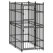 Outdoor Dog Kennel with Roof Steel 18.43 m