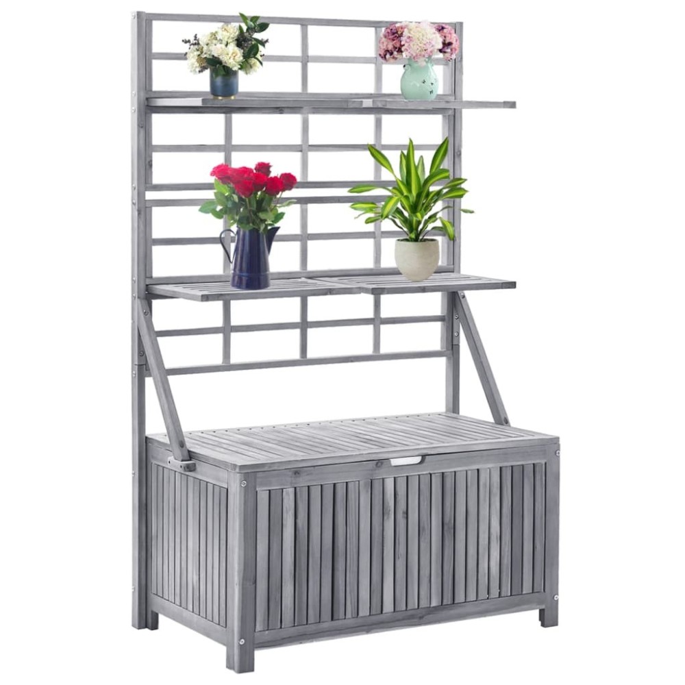 Storage Box with Trellis 99x55x160 cm Solid Acacia Wood