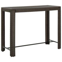 Garden Bar Table Brown 60.5x60.5x110.5 cm Poly Rattan