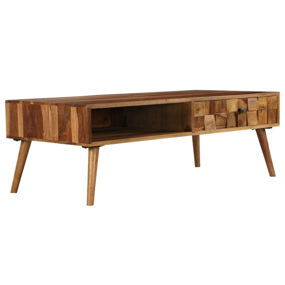 Couchtisch Massivholz mit Honig-Finish 110x50x37 cm